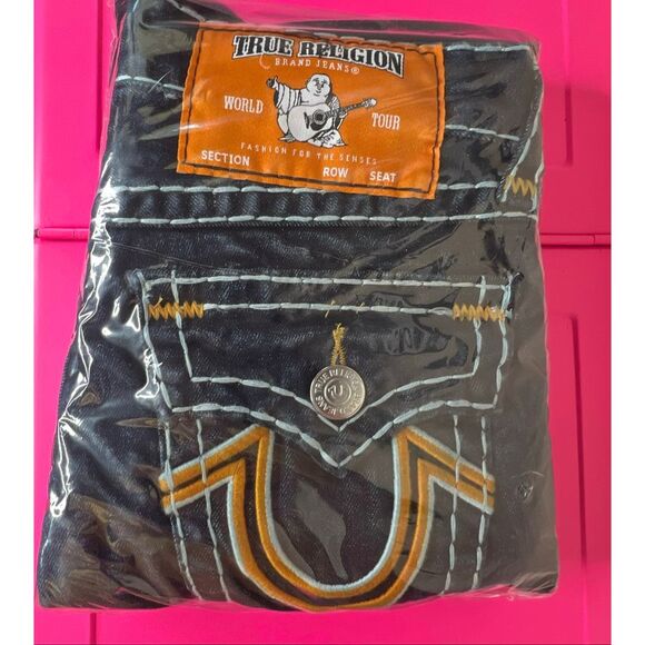 True Religion Men's Billy Double Raised Super T Flap Boot Cut Jean Size 29 New - Picture 2 of 6